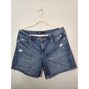 Gap Denim 5" Short Women's Blue Distressed Jean Shorts Size 12/31 Stretch